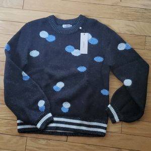 SOAKED Kaitlin Sweater Blue Dots sz M [297]